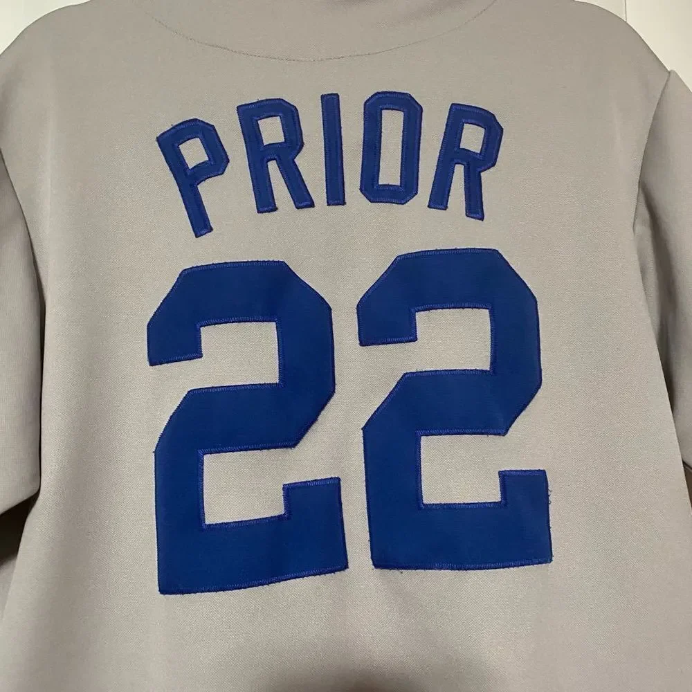 Chicago Cubs #22 Mark Prior Majestic Gray Away Button Down Jersey MLB G12. - Picture 8 of 8
